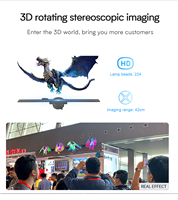 Nouveau modèle de projecteur holographique 3D de 42 cm, ventilateur d'affichage publicitaire animé à LED, carte SD, nouveautés pour les fêtes, équipement G42