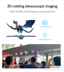 Nouveau modèle de projecteur holographique 3D de 42 cm, ventilateur d'affichage publicitaire animé à LED, carte SD, nouveautés pour les fêtes, équipement G42 - Product Image 4