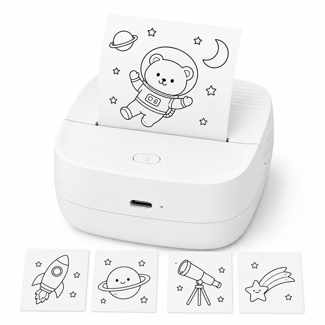 203DPI Mini Pocket Thermal Printer Bluetooth Sticker Maker for Study Notes and Journaling