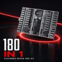Ensemble de tournevis électrique sans fil de précision 180 en 1, étui rigide, OEM personnalisable, embouts en acier S2 pour la réparation de téléphones portables et d'ordinateurs