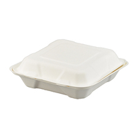 Boîte à gâteau aux fruits jetable, boîte à burger biodégradable, emballage à emporter pour la restauration rapide, boîte à hot-dogs divisée en pulpe de bagasse de canne à sucre