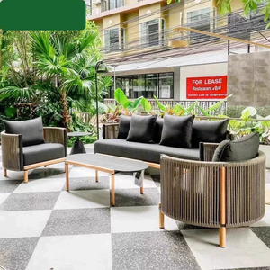 Fauteuil simple <span class=keywords><strong>en</strong></span> rotin et bois massif pour extérieur, idéal pour <span class=keywords><strong>jardin</strong></span>, balcon, véranda et mobilier <span class=keywords><strong>de</strong></span> villa - Product Image 3