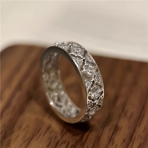 Anillo de Diamantes King Silver Lace, Plata de Ley S925, Joyería Fina para Uso Diario de Mujer - Product Image 3