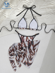 Ensemble de bikinis de plage sexy pour femmes MAYI ODM/OEM, imprimé, 3 pièces, maillot de bain sexy à bretelles, maillot de bain sexy taille basse - Product Image 5