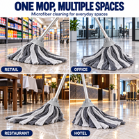 Tête de balai serpillère en microfibre absorbante sur mesure, avec raccord fileté, pour remplacement de balai humide, idéale pour l'entretien des sols durs et carrelés domestiques.