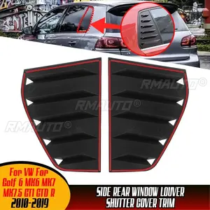 Glossy Black Rear <b>Window</b> Louver Shutter <b>Cover</b> Trim for VW for GOLF MK7 MK7.5 2014-2019 - Product Image 1