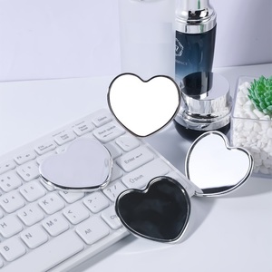 Printed Plastic Heart Shaped Single Sided Modern Makeup Mirror Customized Mini Heart Compact Mirror Promotional Use