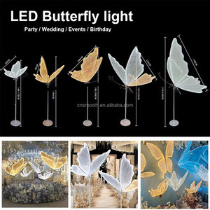 Lumières de décoration de mariage, papillons géants à ailes changeantes de couleur RVB, LED romantiques, allée de marche sur scène de fête - Product Image 4