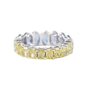 Anillo de diamantes cultivados en laboratorio Starsgem, oro macizo de 10k, diamantes DEF VS cultivados en laboratorio y anillo de boda con piedra de zafiro azul. - Product Image 3
