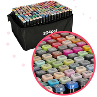 Ensemble de marqueurs d'art à double pointe à base d'alcool avec sac de transport, stylos de dessin permanents pour artistes, croquis, illustration, design