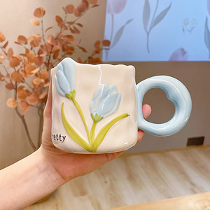 Presente para o Dia da Enfermeira para Meninas Caneca de Cerâmica Tulipa Nórdica Souvenir Prático para Escritório - Product Image 2