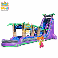 Toboggan aquatique gonflable robuste avec piscine, toboggan gonflable en vinyle pour utilisation humide, toboggan gonflable pour le plaisir estival en extérieur