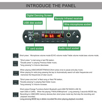 Modul Amplifier Daya Digital 12V 24V 80W+80W, Papan Mikrofon, Pemutar MP3, Wireless BT