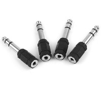 Adaptateur audio stéréo jack mâle 6,35 mm (1/4 po) vers femelle 3,5 mm (1/8 po) plaqué or avec gaine en PVC pour lecteur DVD et utilisation en voiture