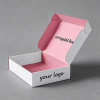 Caja de Regalo Rosa Personalizada con Etiqueta Reciclable Corrugada, Caja para Zapatos y Ropa, Caja de Envío de Papel, Cantidad Mínima de Pedido Baja