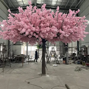 Grand arbre de fleurs artificielles roses, fleur de soie blanche, arbre de fleurs de cerisier pour centres de Table de mariage d'intérieur