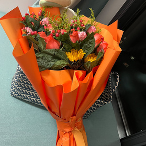 Tái Chế Vàng Matte Bouquet Chủ Handmade Bán Hoa Bù Đắp In Ấn Giấy Gói Cho Quà Tặng Hoa Mô Bao Bì - Product Image 6