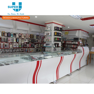 Professional 3D Drawing Mobile Phone Display Counter Design Mobile Phone Service Counter Table For Mobile Phone Shop