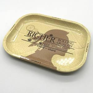 Bandejas Rectangulares Metálicas de Hojalata para Tabaco y Hierbas, Marca RICHER, Personalizadas, Venta al por Mayor de Fábrica, 270*160*22mm - Product Image 6