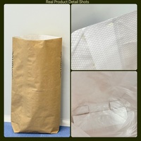 Sac d'emballage pour farine 25 kg, qualité alimentaire, sac tissé en PP laminé en papier kraft brun 50 kg, fond carré, haute résistance pour additifs alimentaires BRC