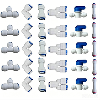 Raccord rapide en plastique pour tuyau d'aquarium 1/4 3/8 pouce, raccord en T pour tuyau d'air d'osmose inverse, adaptateur de valve