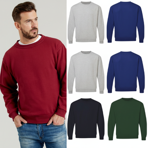 Sweat-shirt à col rond en coton personnalisé pour homme, motif uni, approvisionnement ODM, méthode de tissage teint en pièce pour les vêtements de la saison printanière - Product Image 1