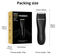Tondeuse électrique pour les poils du corps et de la zone inguinale CLIPCLEAN avec lames en céramique, rechargeable par USB, lavable, autonomie de 60 minutes, 5W, certifiée CE, pour hommes