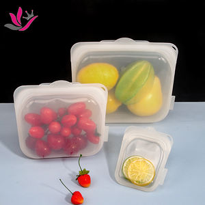 Personnalisable en gros <span class=keywords><strong>pas</strong></span> <span class=keywords><strong>cher</strong></span> sacs de stockage <span class=keywords><strong>alimentaire</strong></span> réutilisables en silicone zip-lock liquide de qualité <span class=keywords><strong>alimentaire</strong></span> étanche - Product Image 2