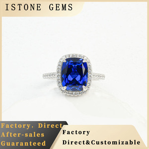 Bague en argent sterling S925 avec saphir tendance - Product Image 5