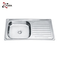 YUDA nouveau Design meilleure vente évier de cuisine à cuvette unique Type moderne 304 évier de cuisine en acier inoxydable avec plateau