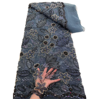 Tissu en dentelle vert sauge NI.AI, tissu en dentelle luxueux perlé, dentelle brodée de haute qualité avec des paillettes pour robe de mariée, robe de mariée