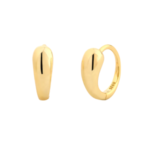 Pendientes de Aro Huggie de Plata de Ley 925 de Alto Brillo, Sin Níquel, Bañados en Oro, Diseño Articulado, Joyería Diaria para Mujer, Regalo, Venta al por Mayor - Product Image 1