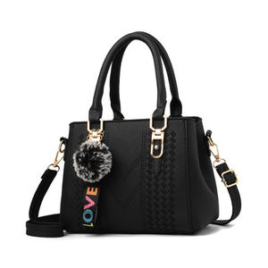 Professional Luxury PU Leather Handbags for Women V-Stitched Crossbody Bag Fashion Tote Shoulder Bag with Pom Pom Charm Bulk - Product Image 3