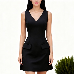 ชุดเดรสมินิคอวีแขนกุดทรงเอเซ็กซี่สำหรับผู้หญิงแฟชั่น - Product Image 1