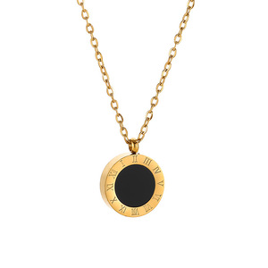 Цветной браслет из нержавеющей стали с римскими цифрами, ожерелье, черно-белый двухсторонний комплект украшений - Product Image 6