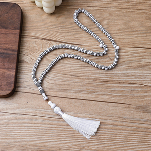 Collier Tasbih en acrylique en forme de citrouille avec 99 perles, chapelet musulman islamique, bracelet de prière du Moyen-Orient avec pompon décoratif - Product Image 6