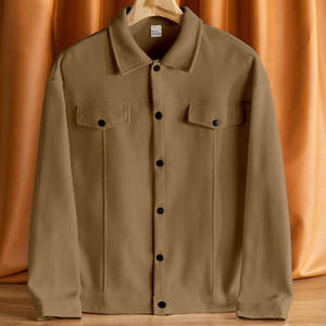 Veste en laine à revers pour homme Temu, automne-hiver, décontractée, pour le quotidien et les affaires, ourlet arrondi, traitement anti-plis, taille M - Product Image 1