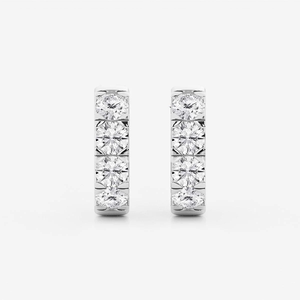 Pendientes de aro con diamantes cultivados en laboratorio, 2 quilates, redondos, para mujer, elegantes, brillantes, joyería fina, regalo minimalista de lujo para cumpleaños - Product Image 3