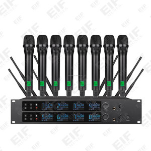 Sistema de Micrófono Dinámico Inalámbrico UHF BD68 de 8 Canales, Micrófono de Mano XLR Cardioide de Largo Alcance para Conferencias, Escenarios y Presentaciones - Product Image 3