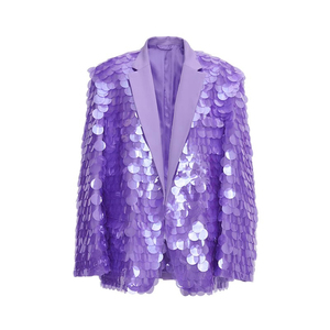 <span class=keywords><strong>Chaqueta</strong></span> de traje púrpura con purpurina de la industria pesada de gama alta personalizada para mujer, <span class=keywords><strong>vestido</strong></span> holgado para <span class=keywords><strong>fiesta</strong></span> de cumpleaños, <span class=keywords><strong>fiesta</strong></span> anual, nuevo - Product Image 1