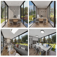 Petites maisons intelligentes de luxe en verre d'une pièce villa modulaire maison préfabriquée personnalisable