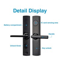 Sistema de Cerradura de Puerta RFID para Hotel con Tarjeta y Llave Mecánica, Cerradura Electrónica Inteligente para Hotel, Compatible con PMS