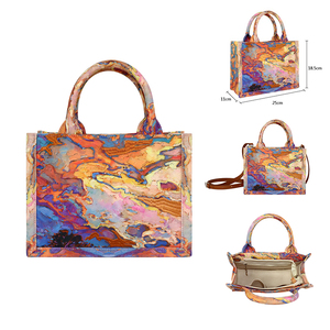Sac à main pour femme de couleur assortie, sac bandoulière, impression numérique, broderie positionnée, sac à main haut de gamme pour femme, sac fourre-tout - Product Image 2