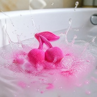 Bombe de bain artisanale en forme de cerise, boule effervescente, parfum sucré, spa relaxant, coffret cadeau de 6 pièces, OEM ODM personnalisé, 80g