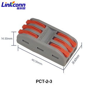 <b>Push</b> in Terminal Block Lever Fast Wire Connector Electrical Conductor Wire Connector Brass Contacts PCT-2-3 Quick Connection - Product Image 4