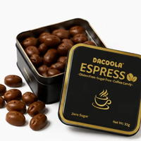 Bonbons durs au café Americano sans sucre au xylitol, bonbons en forme de grains de café sans sucre avec sensation rafraîchissante, marque privée OEM