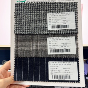 25 marchandises spot en stock pas de quantité minimale de commande spécial noir blanc Glen <span class=keywords><strong>à</strong></span> carreaux léger doux <span class=keywords><strong>laine</strong></span>-coton mélange tissu pour costume manteau robe - Product Image 6