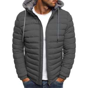 Parkas Fashion Solid Hooded Cotton <b>Coat</b> Casual Warm Clothes Mens Overcoat Streetwear Puffer Jacket With Thick <b>Stand</b>-up Collar S2 - Product Image 5