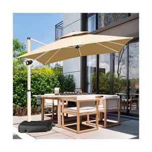 Low price factory direct selling outdoor furniture restaurant umbrella outdoor parasol solar light patio umbrella