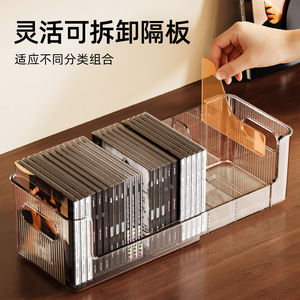 Extendable Cd Storage Box Transparent With Partitions Desktop Cd Rack - Product Image 4